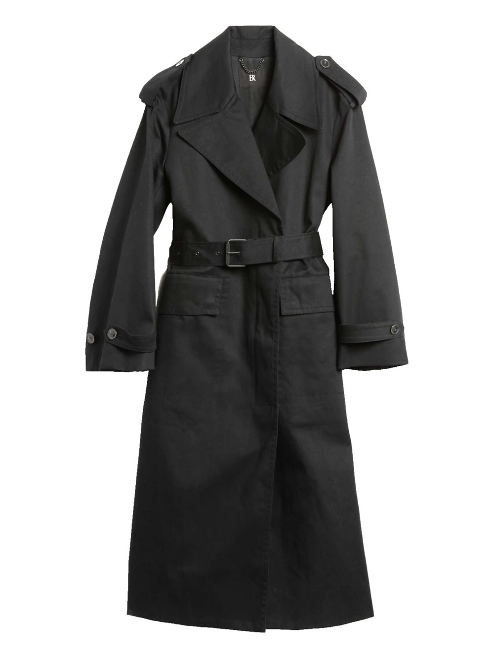 Banana Republic Black Trench Coat with Belt L